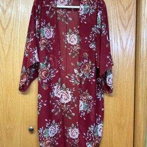 My Beloved Rose Print Kimono
